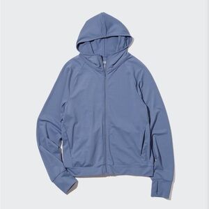 Uniqlo Airism Light Blue Zip-Up Hooded Jacket Size XS NWT